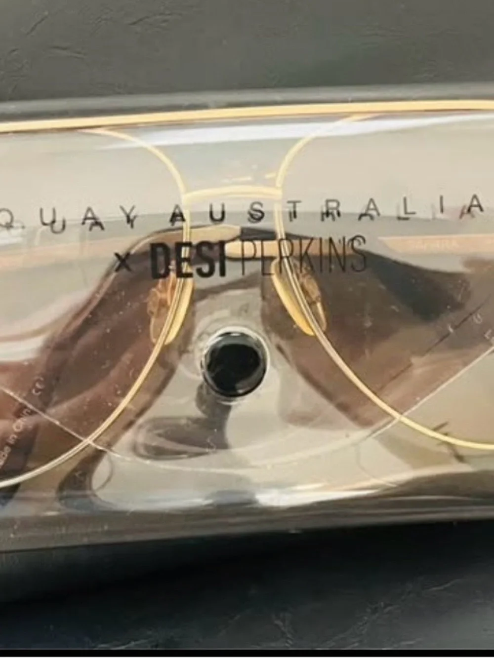 Quay Australia Aviator Sunglasses in Gold with Brown Lenses